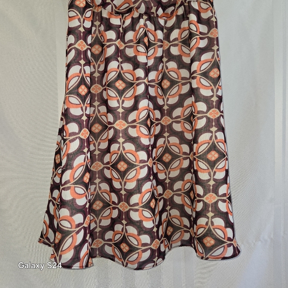 BANANA REPUBLIC SLEEVELESS LIGHTWEIGHT GEOMETRIC ORANGE PURPLE TANK DRESS SZ 4 - Picture 4 of 12
